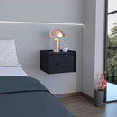 Floating Nightstand, Space Saving Design With Handy Drawer And Surface - Black by HouseOfZazla