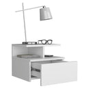 Flopini Floating Nightstand With 1 Drawer - Compact Size, White by HouseOfZazla