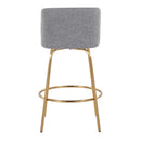 Toriano - Contemporary, Fixed Height Counter Stool With Swivel With Round Footrest (Set of 2) by HouseOfZazla
