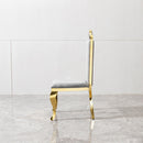 Gorgeous Streamlined High Back Fabric Stainless Steel Dining Chair (Set of 2) - Gold / Gray by HouseOfZazla