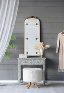 Antique Arched Mirror With Metal Frame, Full Length Mirror For Living Room Bathroom Entryway - Gold by Unique Piece Furniture