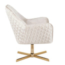 Diana - Contemporary Lounge Chair - Gold / Cream by HouseOfZazla
