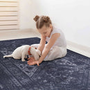 Maval - 5' X 8' Washable Area Rug - Black / Gray by HouseOfZazla
