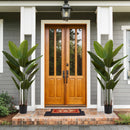 2025 New adhesive fabric traveler banana leaf 15 leaf home decoration indoor decoration artificial green plant 2pcs/set