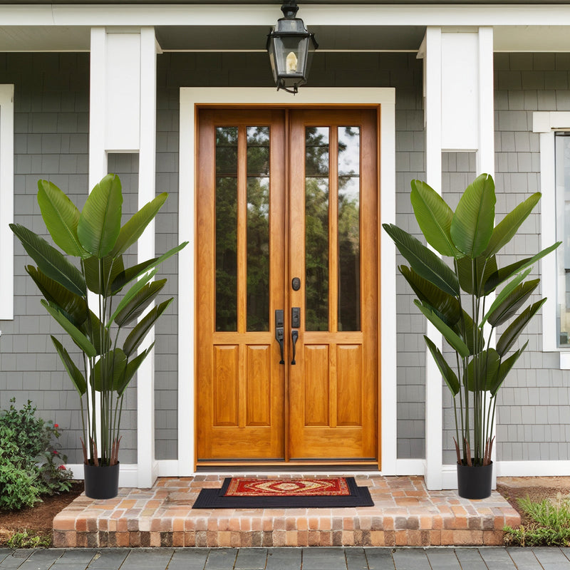 2025 New adhesive fabric traveler banana leaf 15 leaf home decoration indoor decoration artificial green plant 2pcs/set