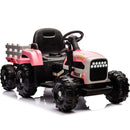 Ride on Tractor with Trailer,24V Battery Powered Electric Tractor Toy, 200wx2motor 1.86-4.97MPH/Remote Control,electric car for kids,Three speed adjustable,USB,MP3, Bluetooth,LED light, safety belt
