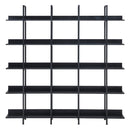 5 Tier Bookcase Home Office Open Bookshelf, Vintage Industrial Style Shelf with Metal Frame, MDF Board