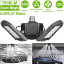 LED Garage Light, iMounTEK E26/E27 80W 7000LM 6500K Garage Ceiling Light Deformable Workshop Lamp Die Cast Aluminum LED Ceiling Light Bulbs with 3 Adj