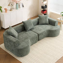 Modern Style Ultra Smooth Curved Sofa With 3 Pillows by Unique Piece Furniture