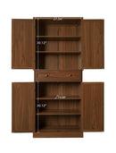 4 Door Cabinet with 1 Drawer, with 4 Adjustable Inner Shelves, Storage Cabinet