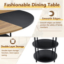 Diameter - Modern Splicing Circular Dining Table Double Layer Storage - Wood / Black by HouseOfZazla