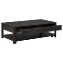 Marcelo Wood Coffee Table with 2 Drawers and Shelf Coffee