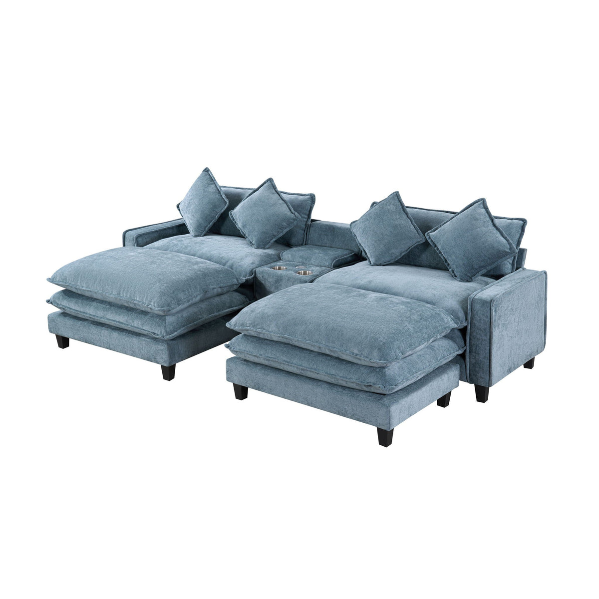 Modern Sectional Sofa With Removable Ottomans, USB Ports, photo 9 of 40