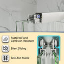 55-60" W x 60" H Brushed Nickel Double Bypass Sliding Shower Door by HouseOfZazla