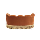 Clara 34.5" Scalloped Pet Sofa Bed, Medium, Burnt