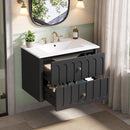 Floating Bathroom Vanity With Oval Knobs & Round Edge, Soft Close Drawer Slides by HouseOfZazla