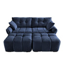 Sofa Set With Ottoman And Pillows, Textured, High Resilience Cushions
