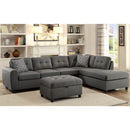Storage Ottoman With Tufted Design - Gray by HouseOfZazla