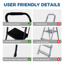 4 Step Folding Steel Ladder with Anti-Slip Pedals and Handrail by HouseOfZazla