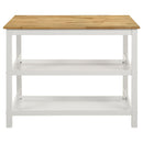 Cowichan - Kitchen Island Counter Table With Pot Rack - White by HouseOfZazla