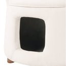 Beige Pet Friendly Chair with Hidden Pet Nook, Convertible Stool, Storage Seat by HouseOfZazla