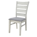 6-Piece Retro 59"L Rectangular Dining Table Set, Table with Unique Legs and 4 Upholstered Chairs & 1 Bench for Dining Room and Kitchen (White)