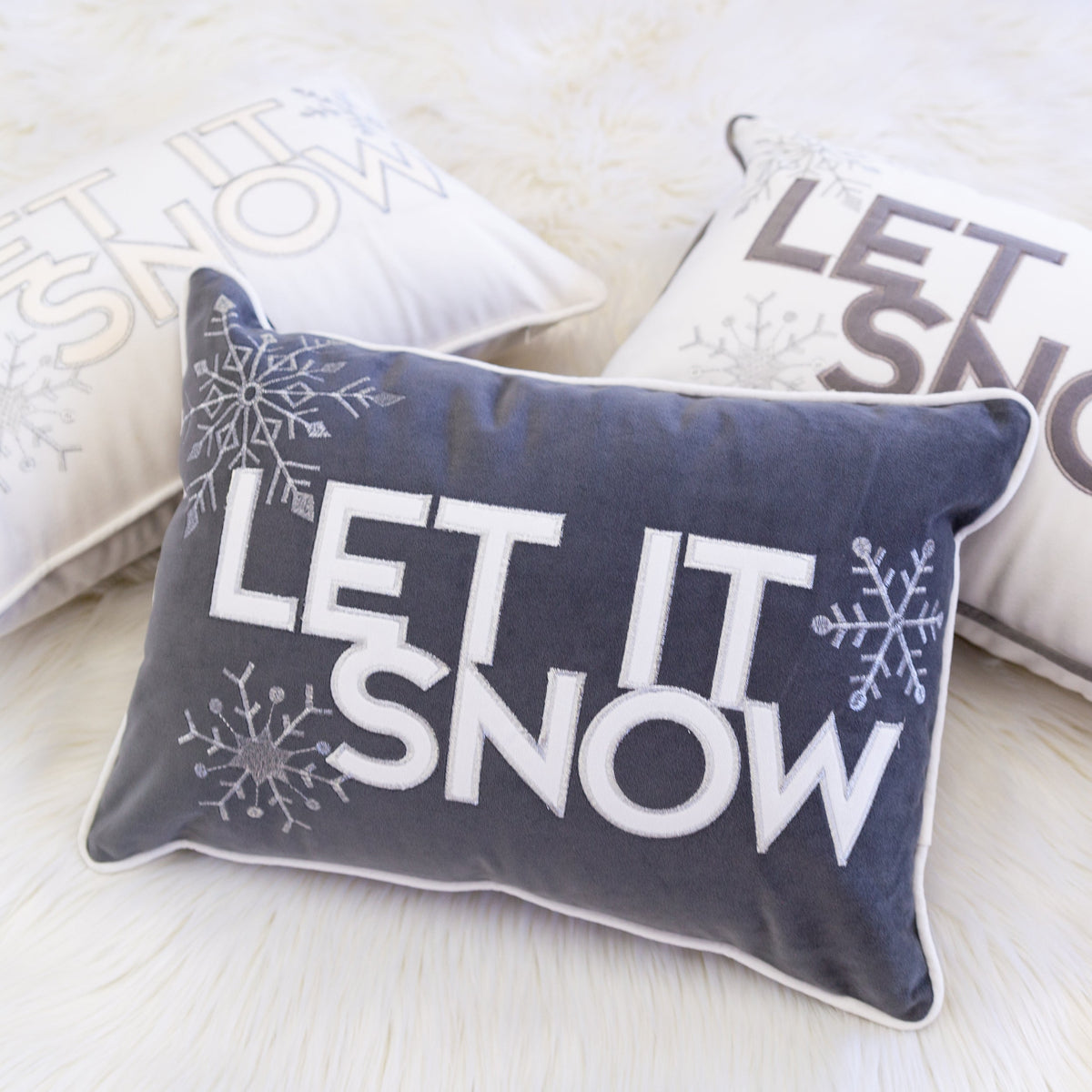 Nneka Let It Snow Lumbar Pillow, photo 5 of 10