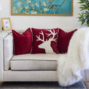 Holiday Reindeer Velvet Accent Pillow 20x20