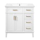 Modern Bathroom Vanity With Sink, Storage Cabinet, Soft Close Doors, Deep & Standard Drawers