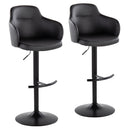 Boyne - Contemporary Adjustable Barstool With Swivel With Rounded T Footrest (Set of 2) by HouseOfZazla