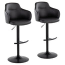 Boyne - Contemporary Adjustable Barstool With Swivel With Rounded T Footrest (Set of 2) by HouseOfZazla