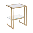2 Tier Acrylic Glass End Table For Living Room