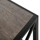 Industrial Style Coffee Table For Bedroom & Living Room With Tempered Glass & Wood Grain - Wood by HouseOfZazla