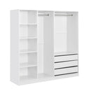 Doorless Storage Wardrobe For Dedroom With Shelves And 3 Drawers