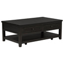 Sutter - 2 Drawer Rectangular Coffee Table - Dark Brown by HouseOfZazla