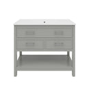 Bathroom Vanity With Ceramic Sink, Tip Out Tray & 2 Full Extension Drawers