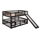 Low Bunk Bed With Slide, Fence And Ladder by HouseOfZazla