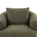 360° Swivel Barrel Sofa Chair With Throw Pillow, Upholstered Accent Chair by HouseOfZazla