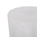 Outdoor Lightweight Concrete Side Table, Antique White by HouseOfZazla