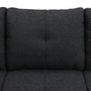Reversible L-Shaped Sectional Couch with Storage Ottoman, Tufted