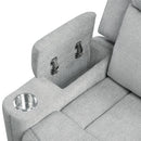 Galya - Motion Loveseat With Console - Light Gray Chenille by Unique Piece Furniture
