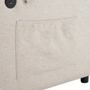 55.9" Convertible Sofa Bed Loveseat Sofa with Three USB Ports, Two Side Pockets, Two Cup Holders and 360Swivel Phone Holder for Living Room, Beige