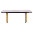 Vesa 97-inch Glass Top Extension Dining Table Beige