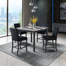 Leoncia - Bar Table And 4 Bar Stools - Espresso / White by HouseOfZazla