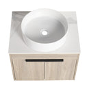 24 " Modern Design Float Bathroom Vanity With Ceramic Basin Set, Wall Mounted White Oak Vanity With Soft Close Door,KD-Packing,KD-Packing,2 Pieces Parcel(TOP