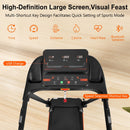 2.5Hp Quiet Folding Treadmill With Heart Rate Sensor, 300Lbs Weight Capacity, With USB Charge Station For Android & Bluetooth Speaker, 6 Shock Absorbing - Black