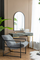 24" x 36" Black Arched Mirror with Metal Frame, Wall Mirror for Living Room Bedroom Entryway