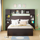Bed With All In One Cabinet, Shelf And Sockets, Twin Long Trundle by HouseOfZazla