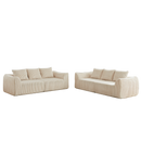 Minimalist 3+3 Seater Corduroy Sofa Set