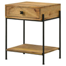 1 Drawer Accent Table With Bottom Shelf - Brown by HouseOfZazla